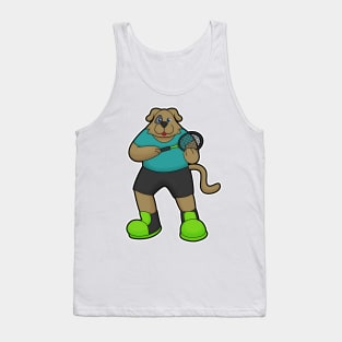 Dog as Tennis player with Tennis racket Tank Top